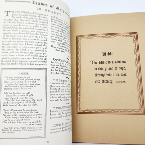 Vintage Leaves of Gold  Anthology of Prayers Memorable Phrases 1964 Hardcover - Picture 7 of 13
